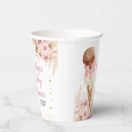 Boho-ijs Pampas Grass White Paper Cups Papieren Bekers (Rechts)