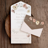 Boho IJslandse Waterverf IJsland Poppy Flowers All In One Uitnodiging