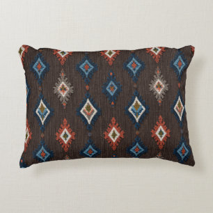 Boho Ikat Accent Coussin - Terrain Brown avec cora