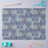 BOHO IKAT Rug Tribal Navy Blue Decoupage Tissuepapier (Craft)