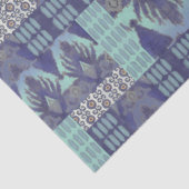 BOHO IKAT Rug Tribal Navy Blue Decoupage Tissuepapier (Detail)