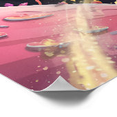 Boho Illustration Lion weergeven in Ruimte Poster (Hoek)