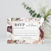 Boho Imaginaire aquarelle mariage floral RSVP (Debout devant)