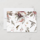 Boho Imaginaire aquarelle mariage floral RSVP (Dos)