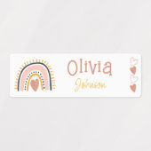 Boho imperméable Nom arc-en-ciel Étiquettes (Design 2)