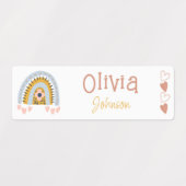 Boho imperméable Nom arc-en-ciel Étiquettes (Design 1)