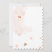 Boho Imprimer Baby shower rose Invitation (Dos)