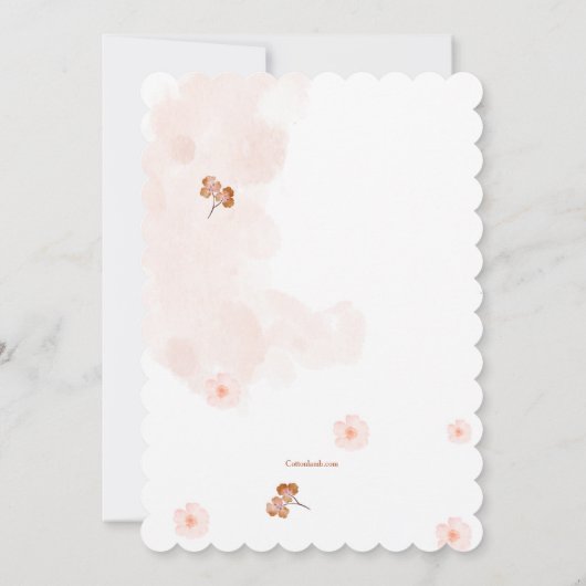 Boho Imprimer Baby shower rose Invitation (Dos)