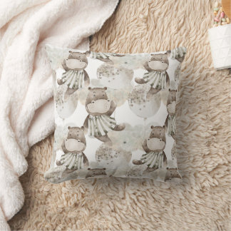 Boho in Neutrals: Slaap Baby nijlpaarden Kwekerij Kussen