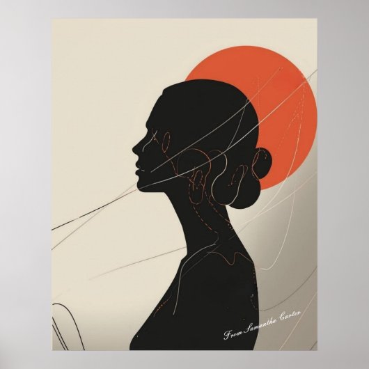 Boho Inclusief Vrouwen Silhouet met Sunset Circle Poster (Voorkant)