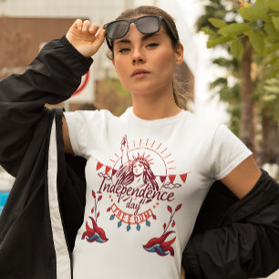 Boho Independence Day T-shirt 4 juillet femme