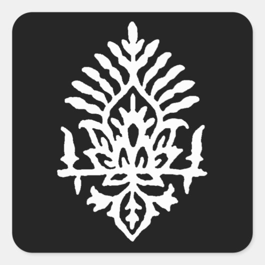 Boho India Block Print Vierkante Sticker (Voorkant)