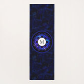 Boho Indigo Blue Universe Galaxy Mandala Monogram Yogamat (Achterkant)