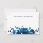 Boho Indigo Koper Aquarel Bloemige Trouw RSVP Kaart (Achterkant)