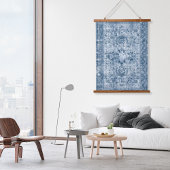  Boho Indigo Verdrietig Bloemen Perzisch Tapijt Hangend Wandkleed