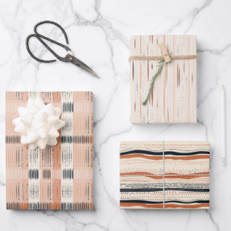 Boho inheemse etnische marine roestige terracotta  inpakpapier vel