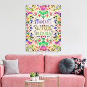 Boho Inspiration Modern Folk Art Flowers Canvas Afdruk (Insitu (Woonkamer))