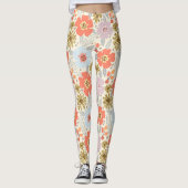 Boho Inspiré Flore Pattern Leggings (Devant)