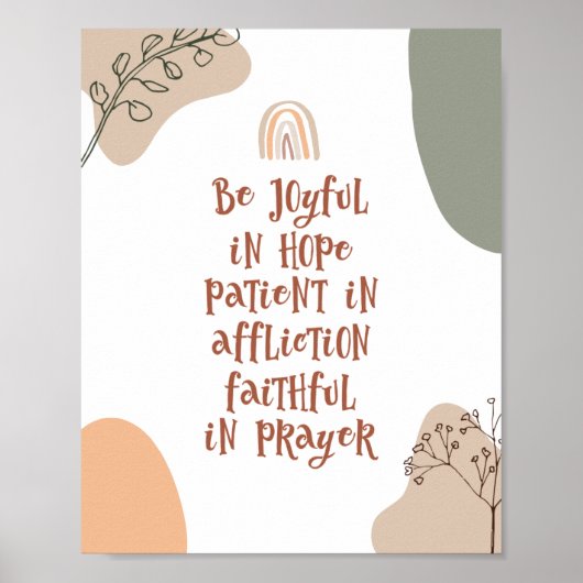 Boho Inspirerend Christelijke Bijbel Verse Regenbo Poster (Voorkant)