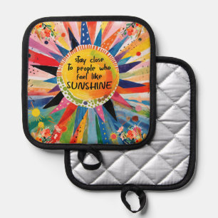 Boho Inspirerend zon vriendschap Pannenlap