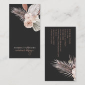 Boho Interieurontwerper Rozen Pampas Grass Visitekaartje (Voorkant / Achterkant)