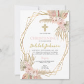 Boho invitation à baptiser une fille (Devant)