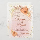 Boho Invitation de baptême, mariage de la Pampas G (Devant / Derrière)