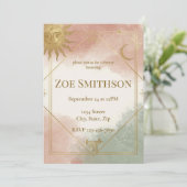 Boho Invitation Douche Céleste Terracotta Sage (Debout devant)