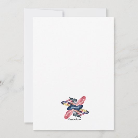 Boho Invitation Kaart (Achterkant)