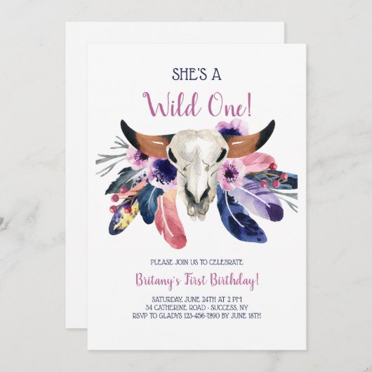 Boho Invitation Kaart (Voorkant / Achterkant)