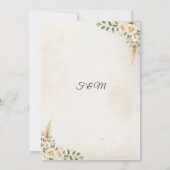 Boho Ivoor Rozen & Pampas Grass Wedding Save The Date (Achterkant)