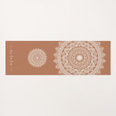 Boho Ivory Mandala op Terracotta Custom Name Yogamat (Achterkant (horizontaal))