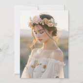 Boho Ivory Script Wedding Bridal Shower Photo Kaart (Achterkant)