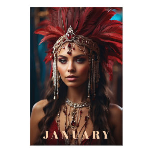 *~* Boho JANVIER Tête GARNET AP53 Impression photo