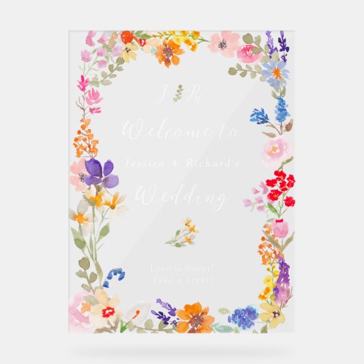 Boho jardin été fleuri initiales mariage (Recto)