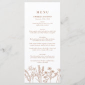 Boho Jardin Fleur sauvage Mariage Accueil Menu (Devant)