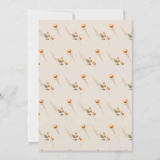 Boho Jaune Balloon Faire-part de grossesse (Dos)