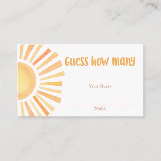 Boho jaune clair soleil devine combien de cartes (Devant)