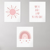 Boho je bent mijn zonneschijn zon regenboog muurkunst sets (Voorkant)