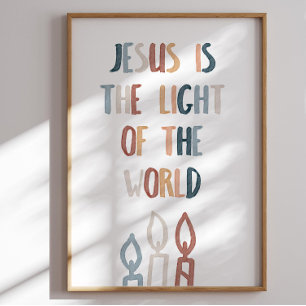 Boho Jesus is het licht van de wereld poster