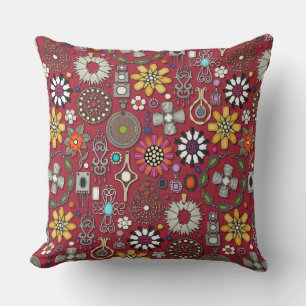 Boho Jewel Schatten Rood Kussen