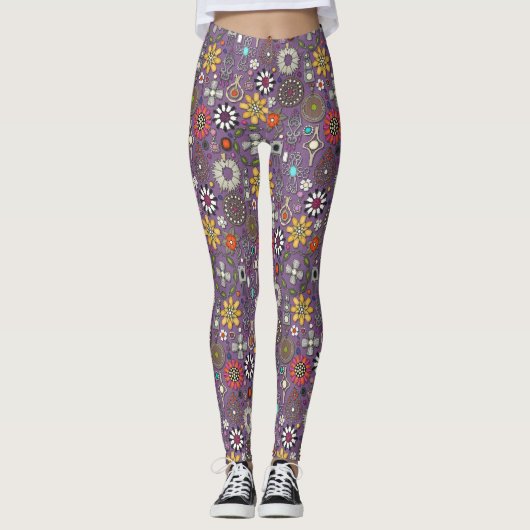 Boho Jewel Treasures lila Leggings (Voorkant)