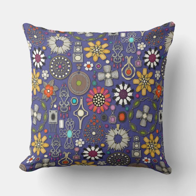 Boho Jewel Treasures Violet Blue Kussen (Voorkant)