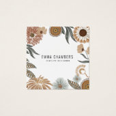 Boho Jewelry Designer Floral Carré Cartes d'affich (Devant)