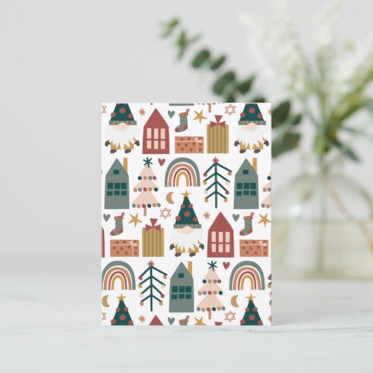 Boho Joyeux Noël pour les amis Carte de vacances (Debout devant)