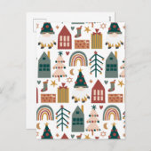 Boho Joyeux Noël pour les amis Carte de vacances (Devant / Derrière)