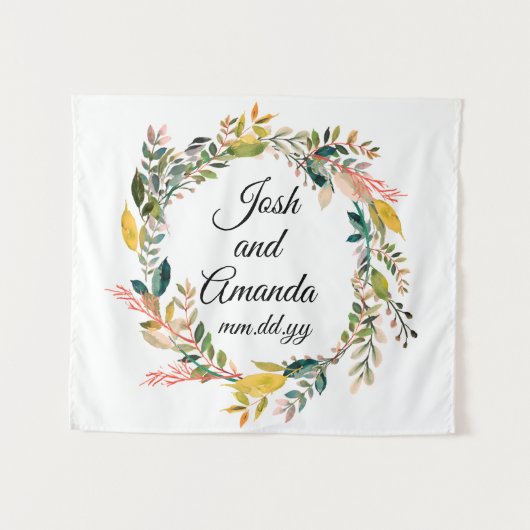 Boho Jubileum Foto Booth Backdrop Botanisch Wandkleed (Voorkant (horizontaal))