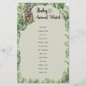 Boho Jungle Safari Dieren Baby Dieren Match spel (Achterkant)