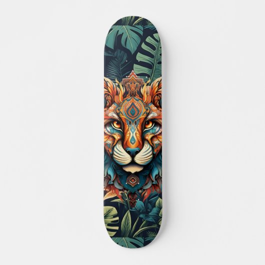 Boho Jungle Tiger Skateboard (Devant)