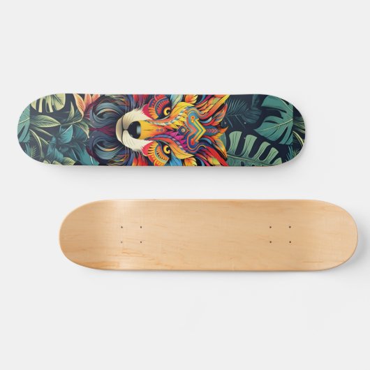 Boho Jungle Wolf Skateboard (Horz)